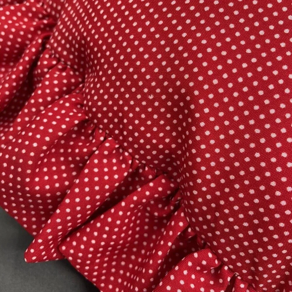 Pier 1 Throw Pillows Round Decorative Red Gold Polka Dot Pair 13 Inch Paisley